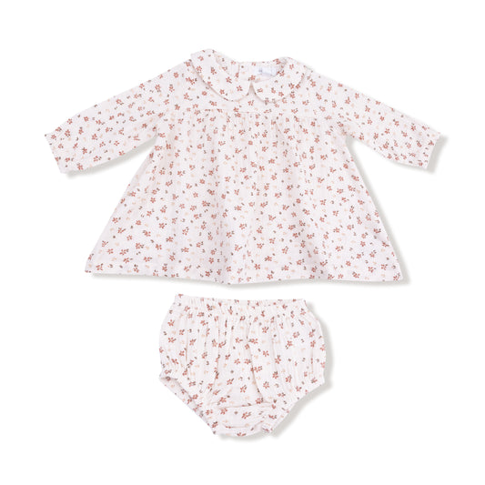 Carrie Floral Muslin Dress Peter Pan Collar + Bloomers