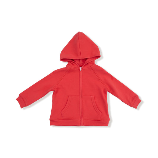 French Terry Red Zip hoodie