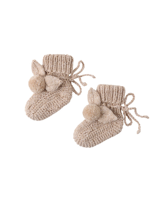 Bunny Knit Booties Mauve