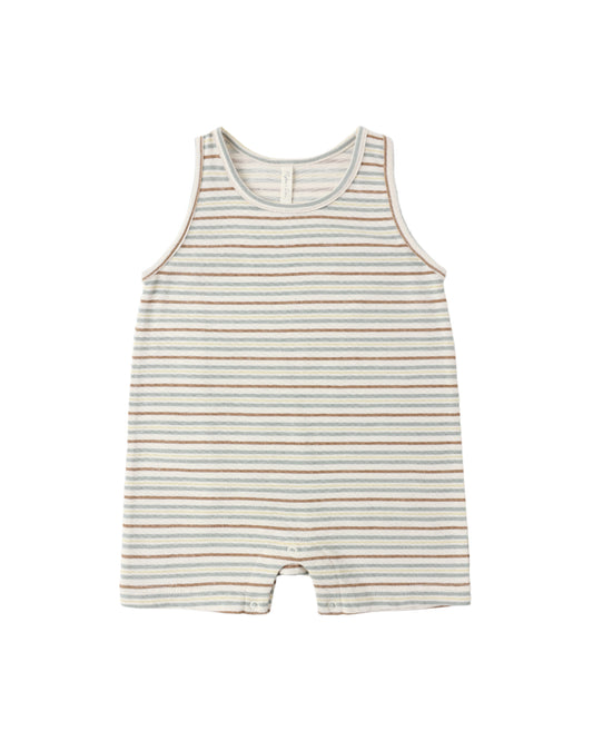 Sleeveless One-Piece Vintage Stripe