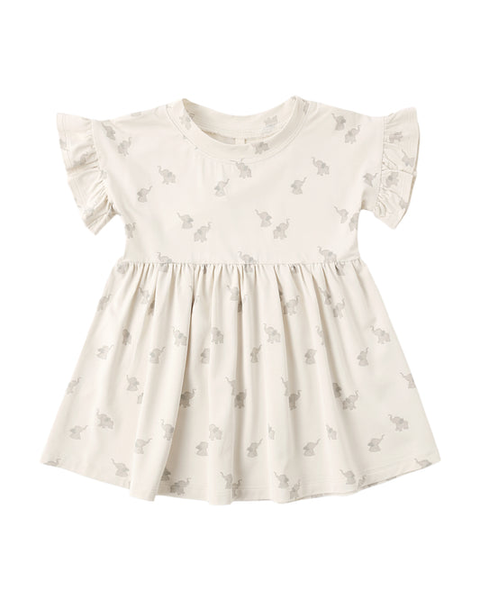 BAMBOO BABYDOLL DRESS ELEPHANTS