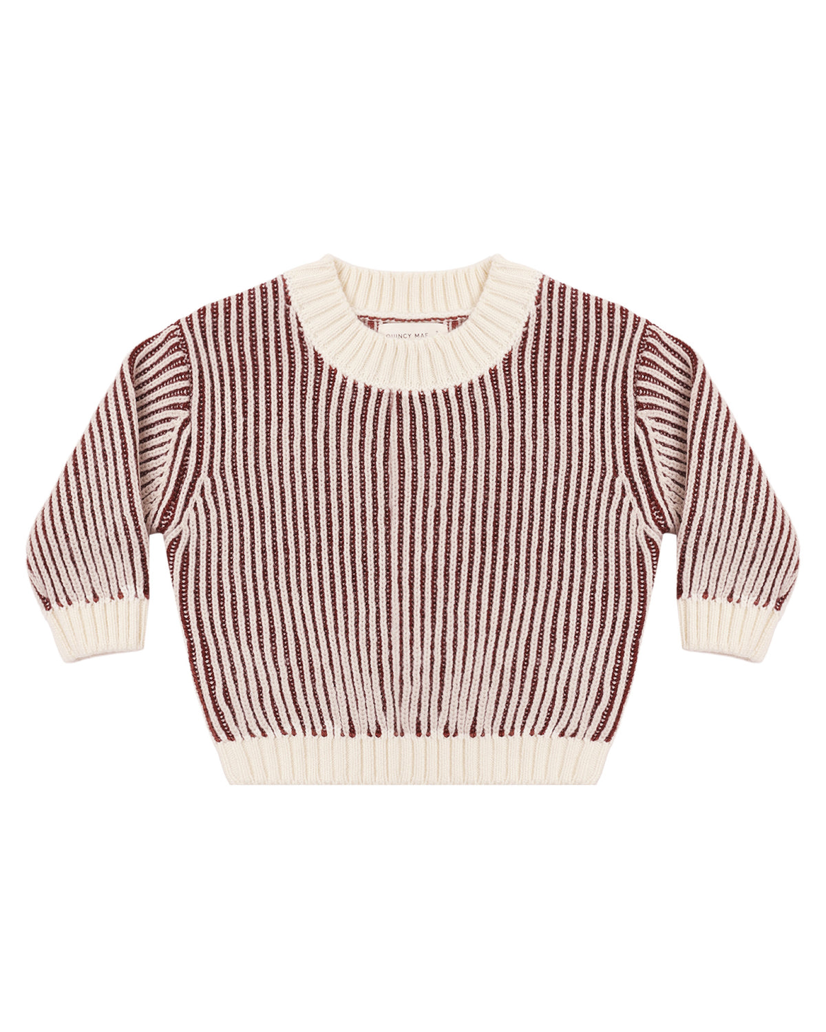 RELAXED KNIT SWEATER BLACK CHERRY STRIPE