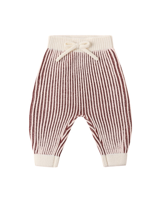 CHUNKY KNIT PANT CHERRY STRIPE