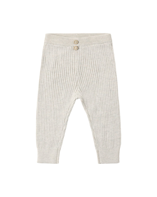 RIBBED KNIT LEGGING HEATHERED OATMEAL