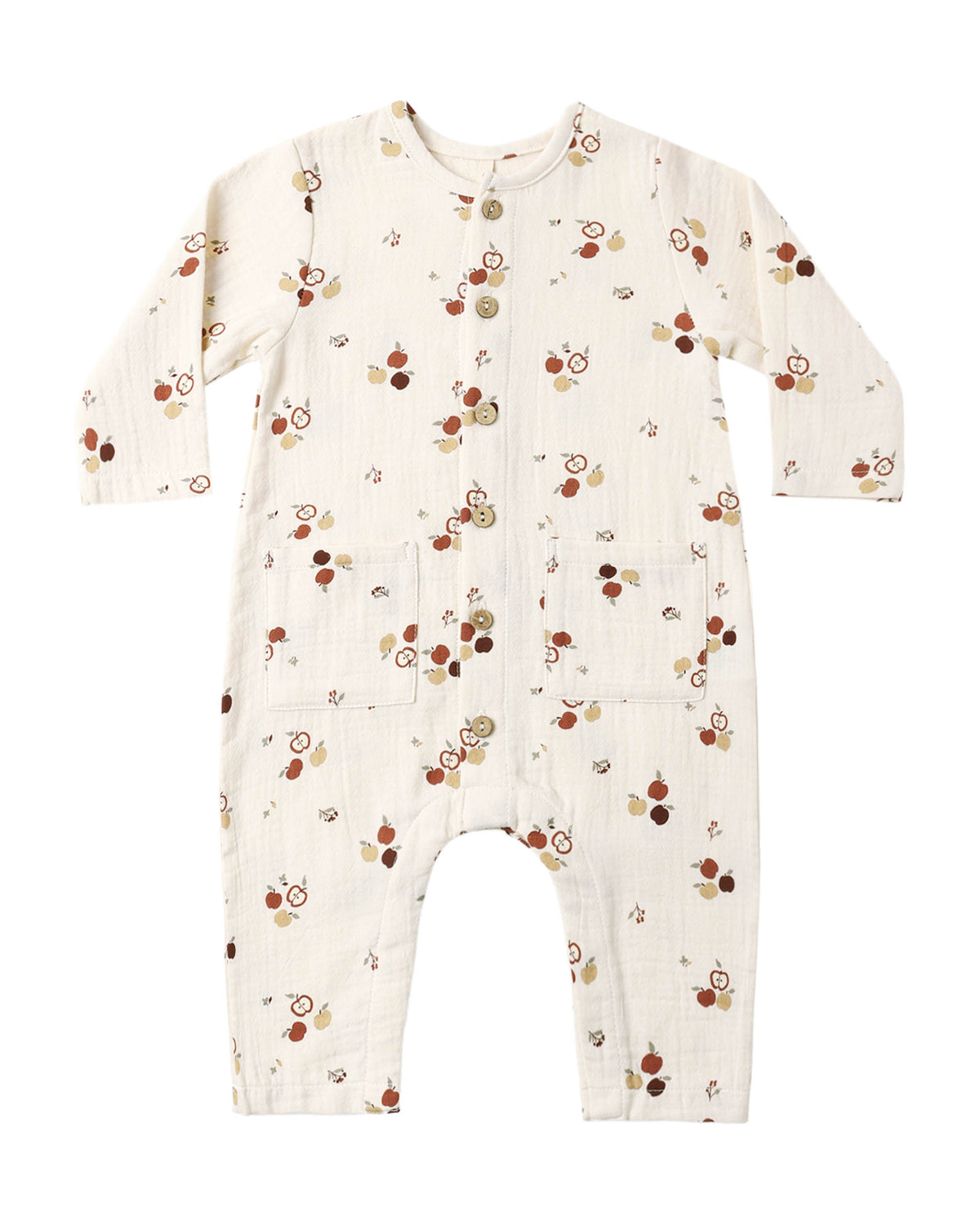 POCKET WOVEN JUMPSUIT APPLES