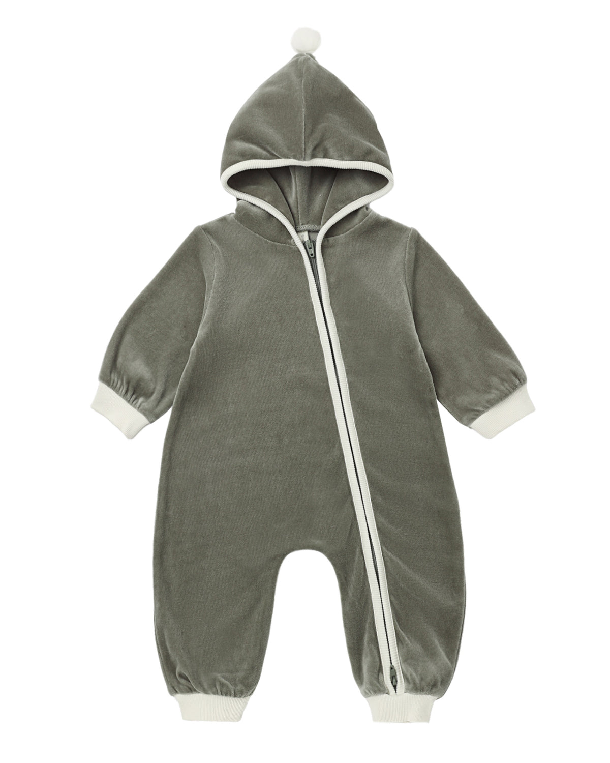 VELOUR ZIP JUMPSUIT SPRUCE