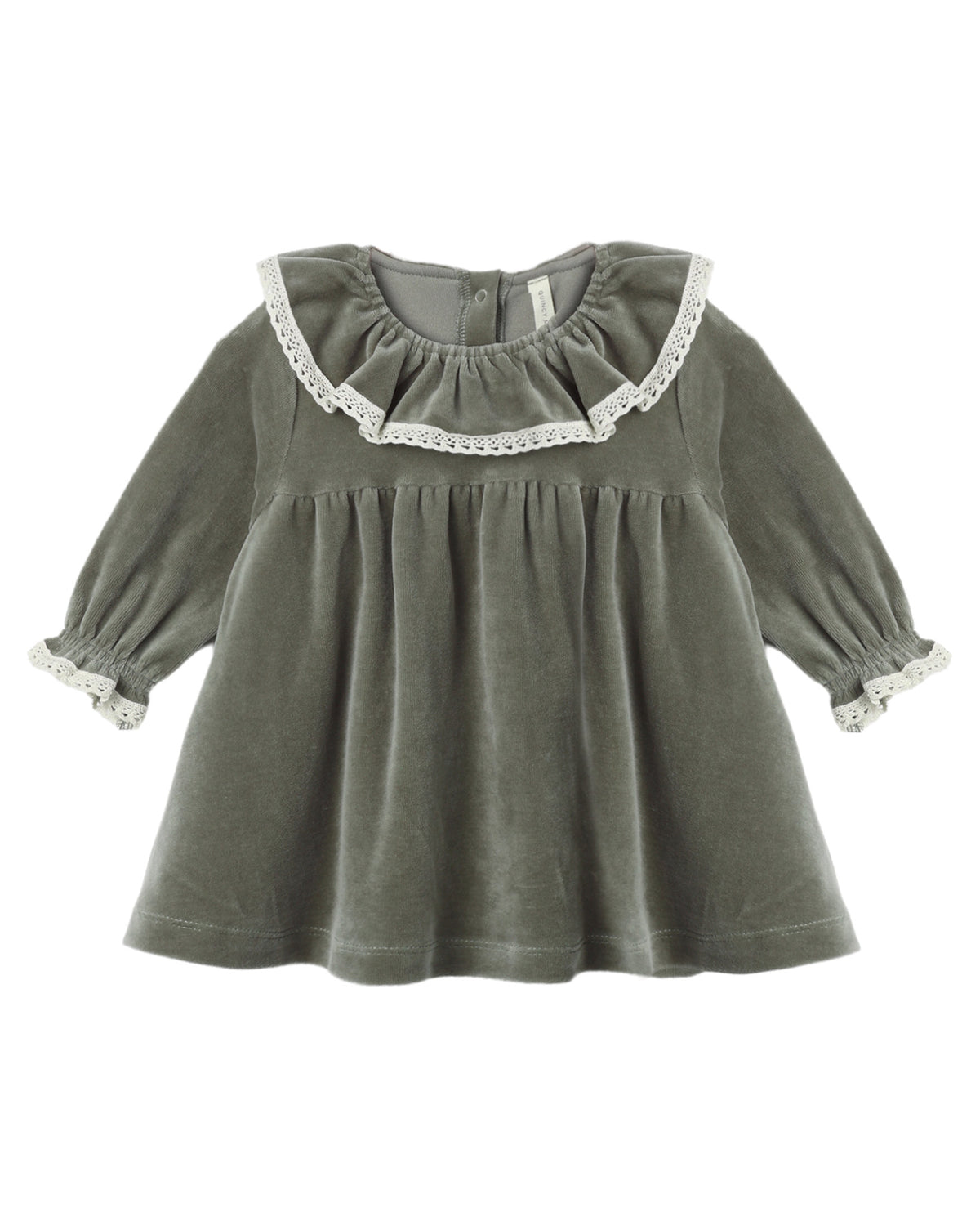 VELOUR BABY DRESS SPRUCE