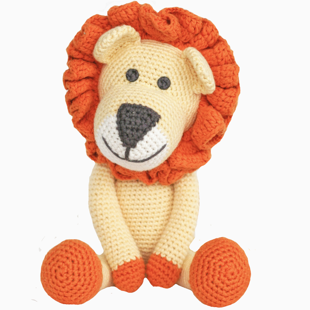 Stuffed animal toy, lion, organic cotton