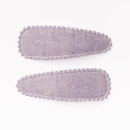 Lavender Purple Linen Hair Clips