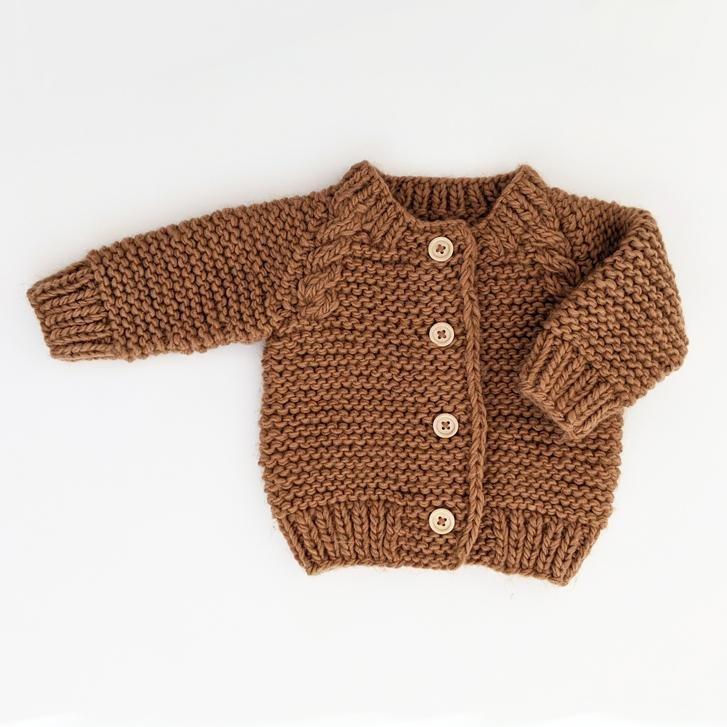 Pecan Garter Stitch Cardigan